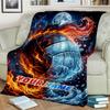 1PC Custom Name Volleyball Night Sky" Flannel Blanket Versatile,all-season Throw Suitable for the Living Room,bedroom,camping,travel,and Gift