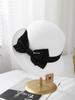 2025 Summer New Woven Basin Hat Fashion Crimped Sun Hat Satin Bow Summer Sun Hat