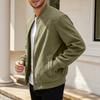 Herren einfarbige Wildleder-Reißverschlussjacke – Lässiger Retro-Stil Langarm-Strickjacke für den Herbst
