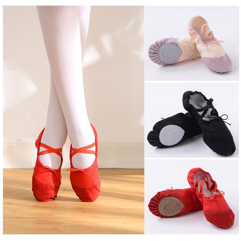 Girls Ballet Shoes Canvas Soft Sole Ballet Dance Slippers Children Practise Ballerina Shoes Woman Dance Shoes