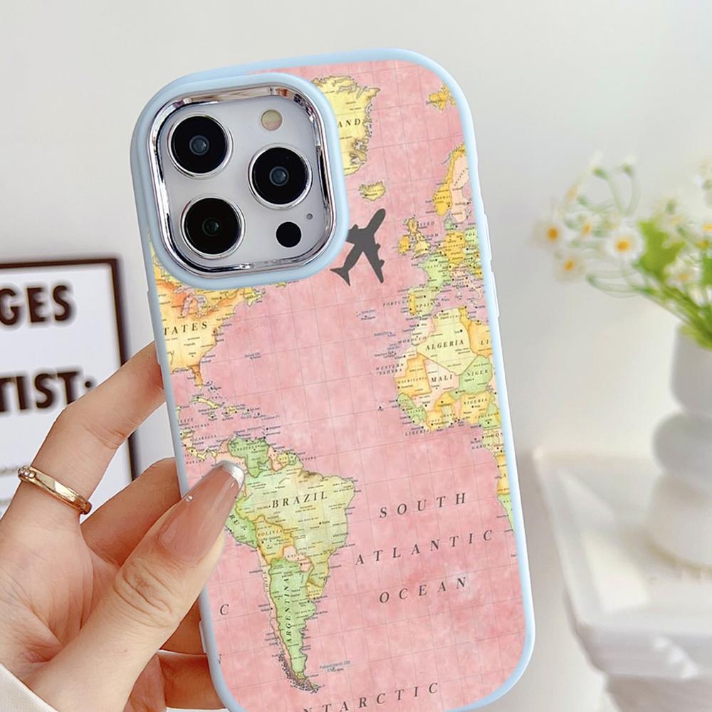 LZ24 Map airplane trajectory art Soft Phone Case for Samsung S24 Ultra S23 Plus S21 A16 A54 A34 A05 Infinix Hot 40 30 Lens Protection Shockproof Cover