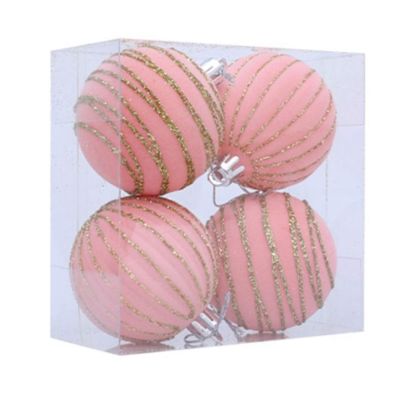 1 Box Flocking Ball Christmas Tree Decorations Multi Color Holiday Ornaments For Festival Home Party Decoration