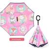 Umbrella, Reverse Umbrella, Double-Layer Hands-Free Long-Handled Children's Umbrella, Cute Cartoon Umbrella for Primary School Students, Rain or