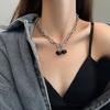 Dark Cherry Titanium Steel Necklace Ins Cold Wind Online Celebrity Clavicle Chain Female Hip-hop Punk Niche Simple Neck Chain
