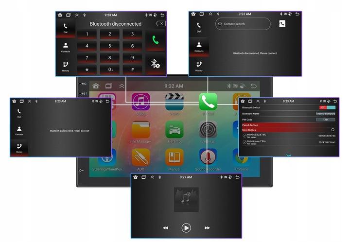 Radio Samochodowe 2 Din Android Auto Carplay 4Gb/64Gb Android 13 Rds Dsp