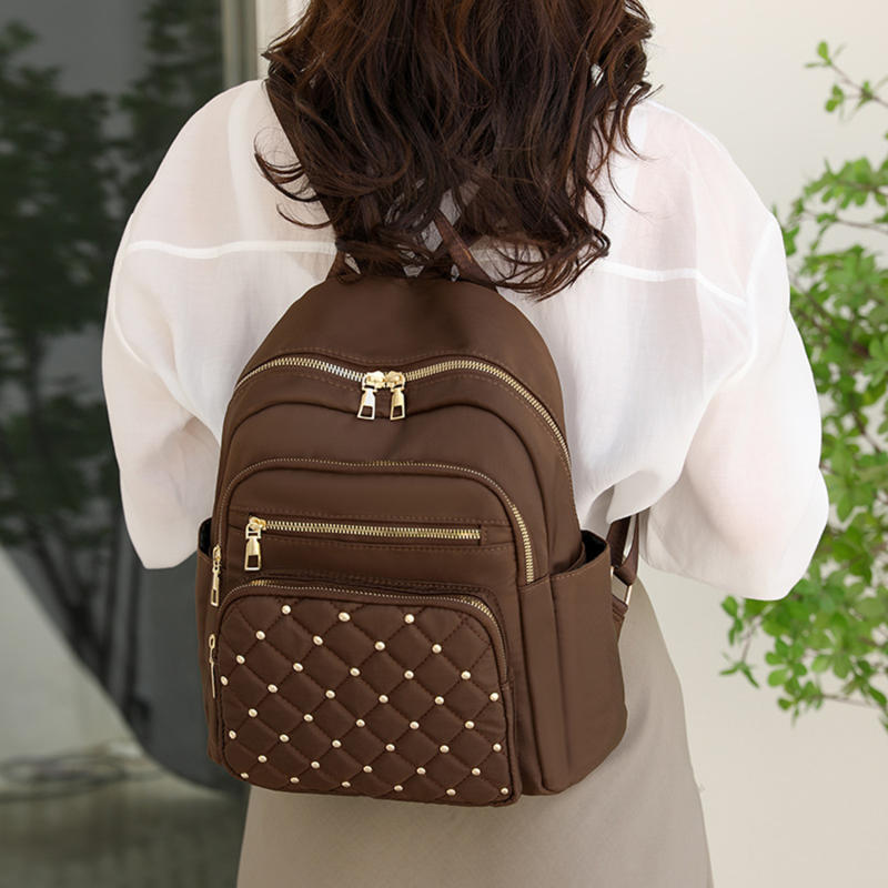 Large Capacity Fashion Solid Color Double Shoulder Bag Female Travel Leisure Backpack Student School Bag