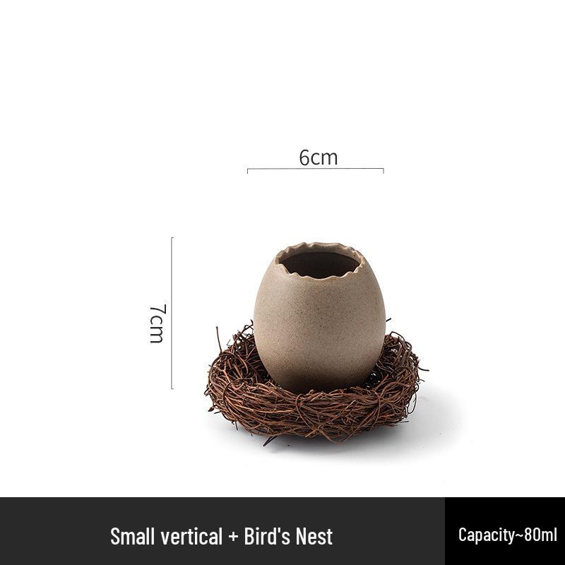 Creative Ostrich Eggshell Dessert Bowl - Unique Ceramic Tableware for Cold Drinks & Barbecue