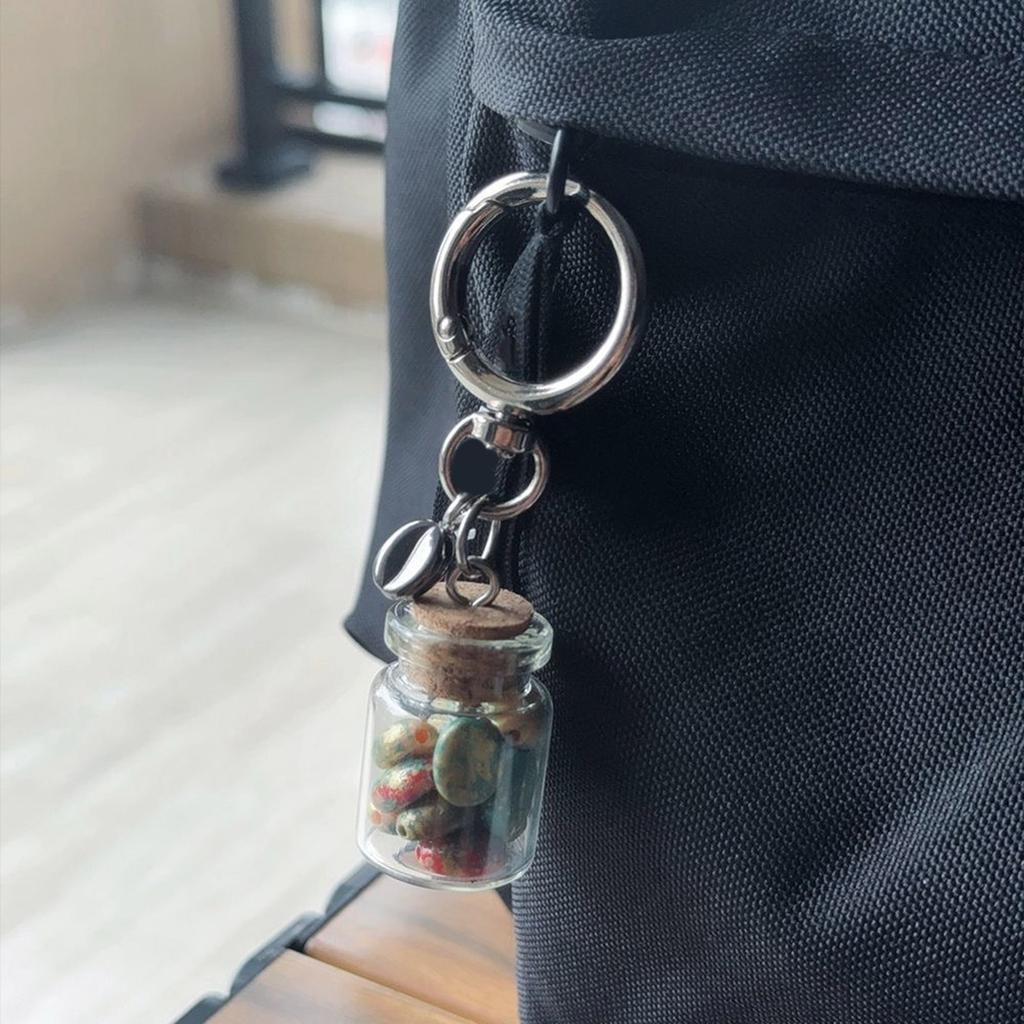 Miniature Coffee Bean Bless Bottle Pendant For Good Luck And Personal Style Crafted From High Quality Acrylic And Alloy
