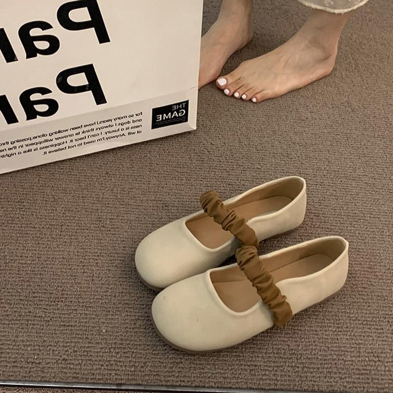 

Женские летние туфли на плоской подошве, новые, с юбками, туфли Мэри Джейн, нежные вечерние туфли для беременных, туфли Doudou 40 бежевый