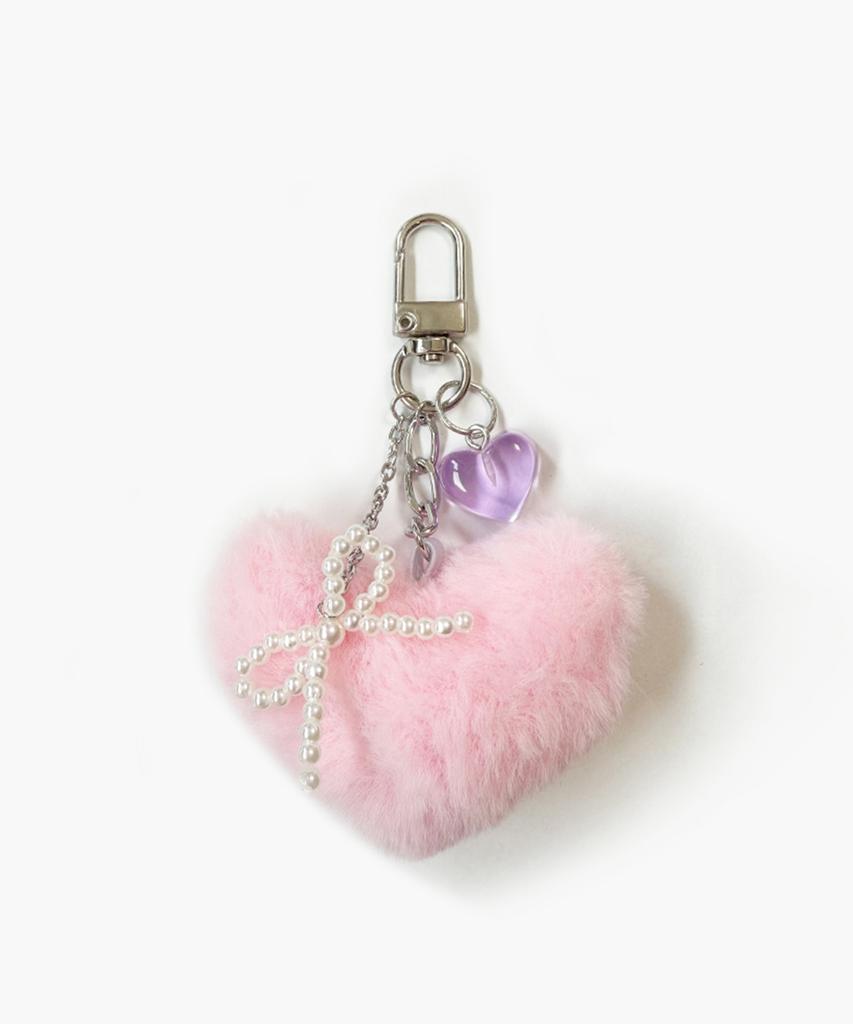MONOFLUX Double Heart Ribbon Keyring