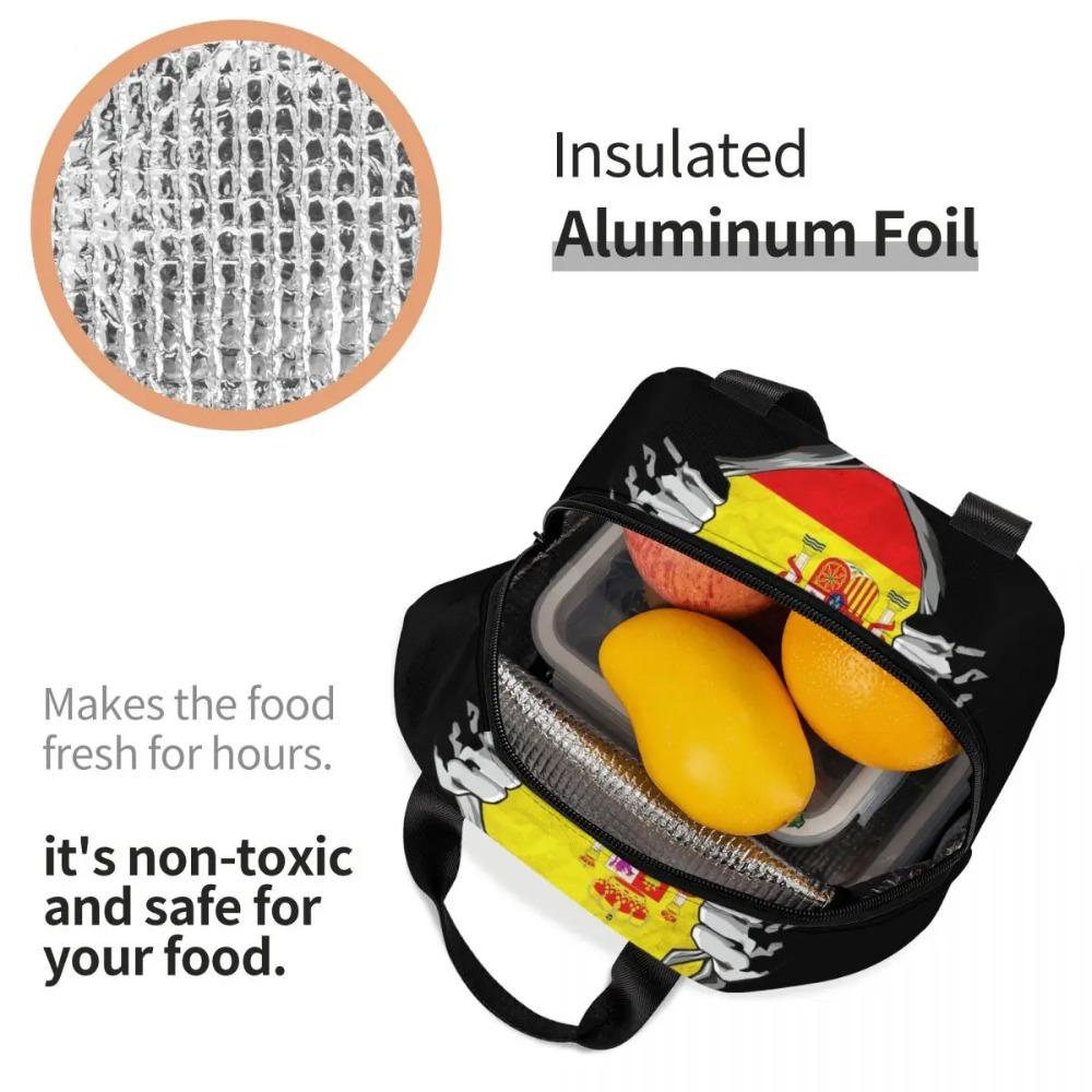Bandera nacional. España. Bolsa de Almuerzo Aislada para Niños Refrigerador Escolar Caja Térmica para Comida Bolsa Tote Contenedor de Fiambreras a Prueba de Fugas