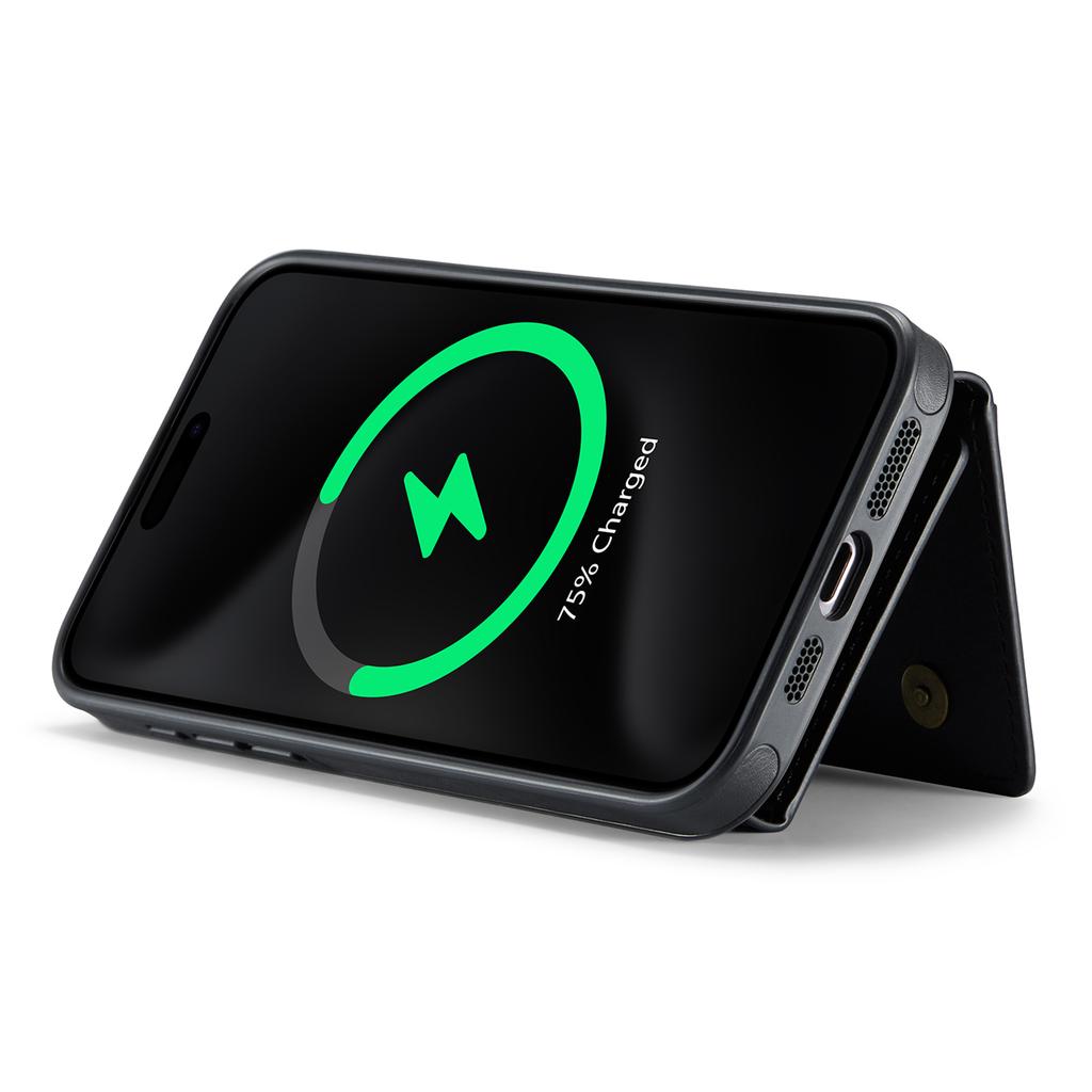 MAGKING K2 Series For iPhone 16 Pro Case Compatible with MagSafe PC+TPU+PU Leather RFID Blocking Phone Cover with Wallet