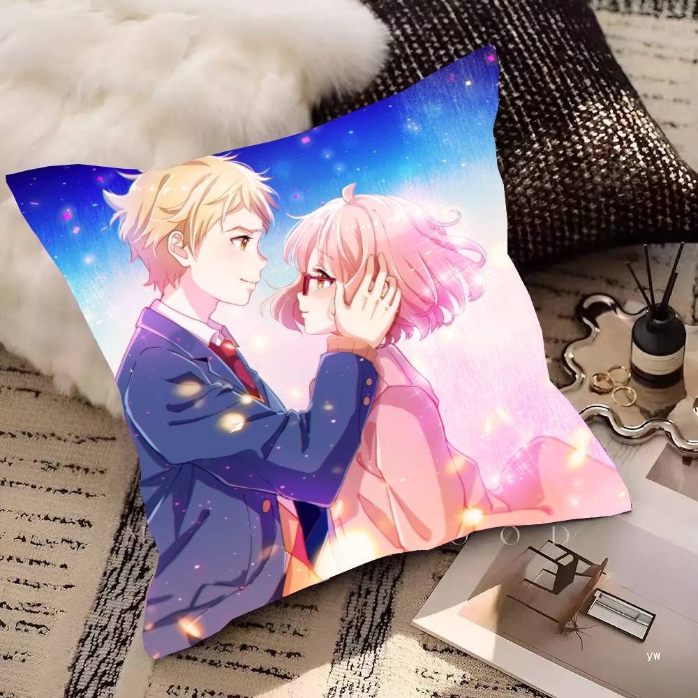 Kyoukai No Kanata Animation Pillow Case Fashion Square Pillowcase Bedroom Sofa Room Ins Decoration Leisure
