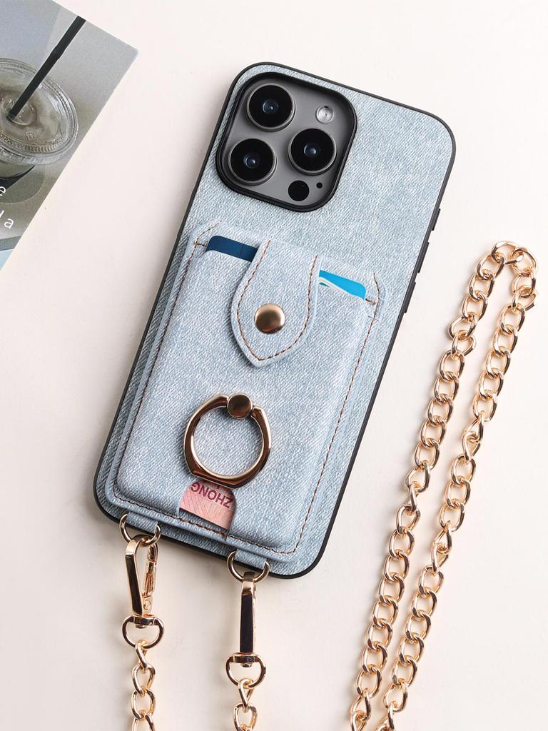 IPhone 17 Pro Hülle mit Umhängeband, Kartenhalter und Brieftasche für Apple 16 Pro Max und 14