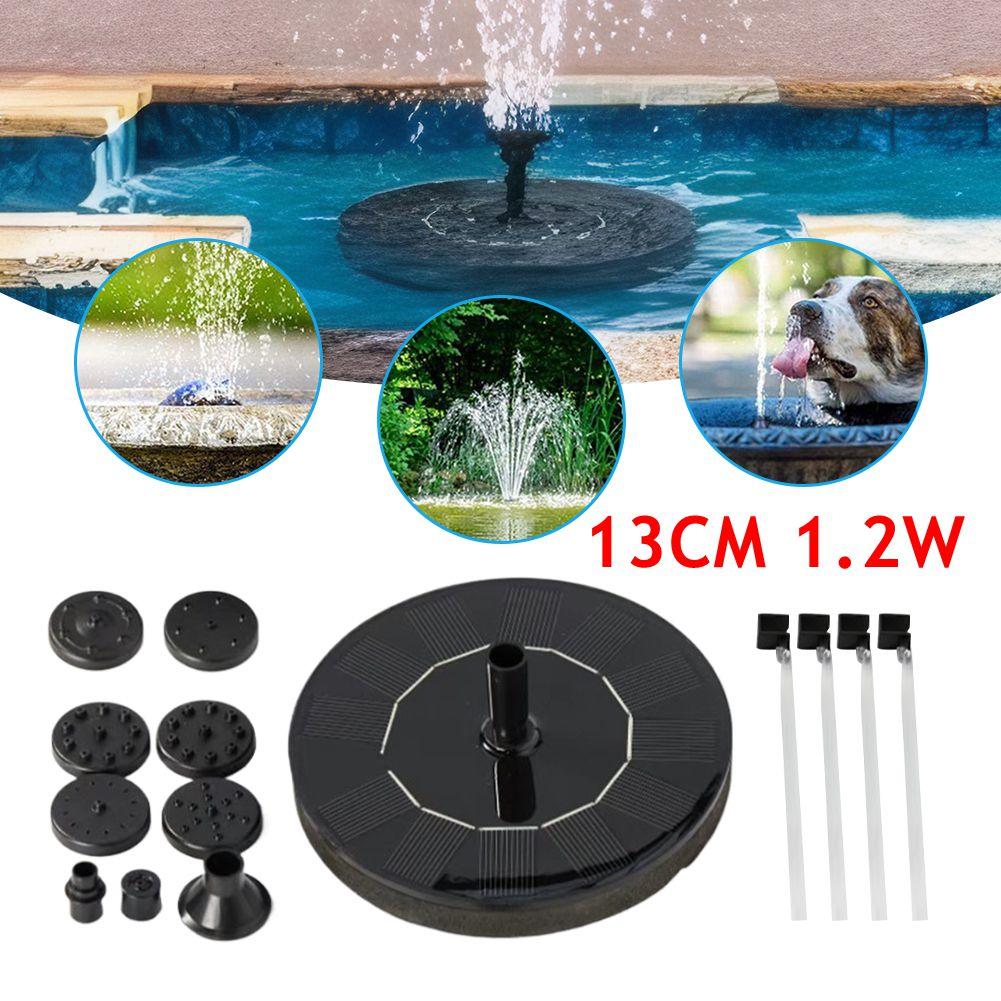 1.2W/1W Solar Fountain Pump Kit 35-50CM Solar Powered Floating Fountain Pump for Garden Pond Pool Fish Tank Bird Bath Decoration