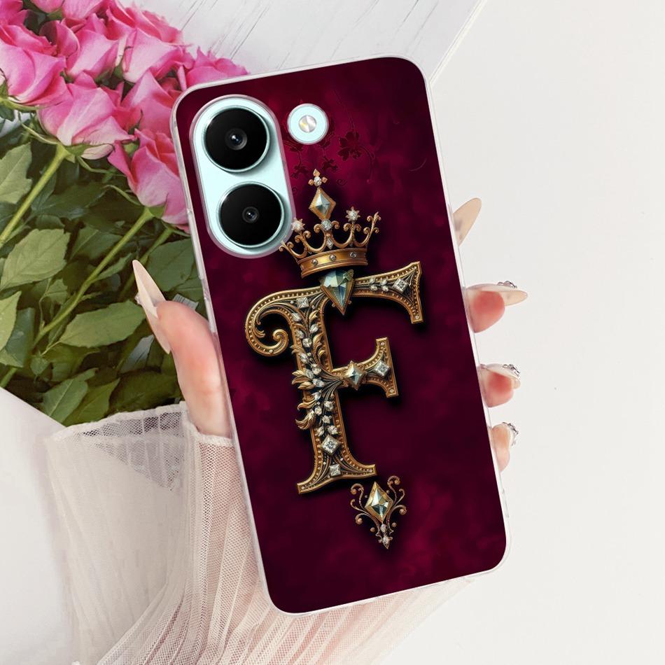 For Xiaomi Poco X8 Pro Royal Crown Initial Letter Couple Phone Case For POCO X8 Pro Max X8Pro 5G Soft Silicone TPU Bumpers