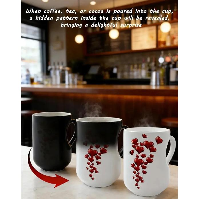 Magic Ceramic Mug In The Shape Of A Heart That Changes To Black Heart