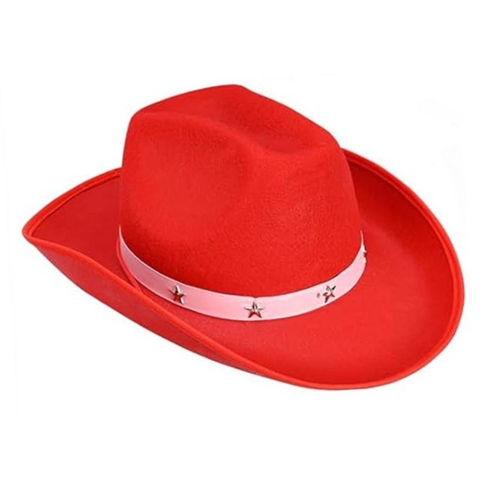 Star Decoration Western Cowboy Hat Felt Western Fedora Trendy Jazz Hat  Outdoor Photos