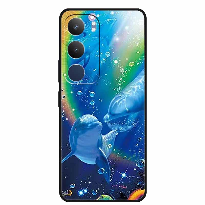 For Vivo Y19s 4G Case Y 19s 6.68" Soft Silicone TPU Phone Case for Vivo Y19s Pro 4G Cartoon Animal Shockproof Cover Y19 s Pro 4G