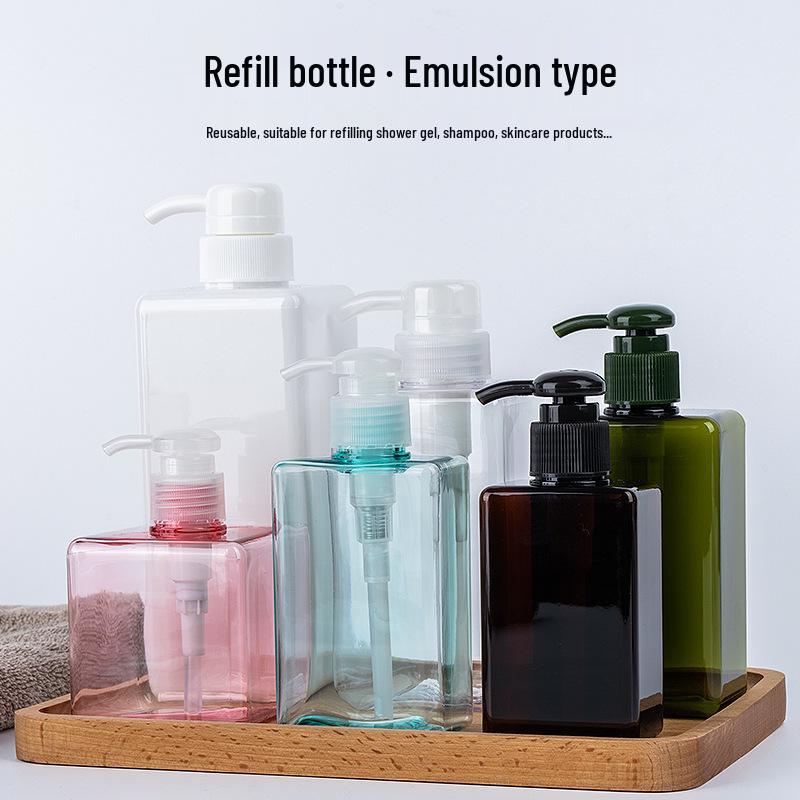 Travel Refill Pump Bottles for Lotion, Shower Gel, Shampoo, and Hand Sanitizer - Square Design, Empty and In Stock