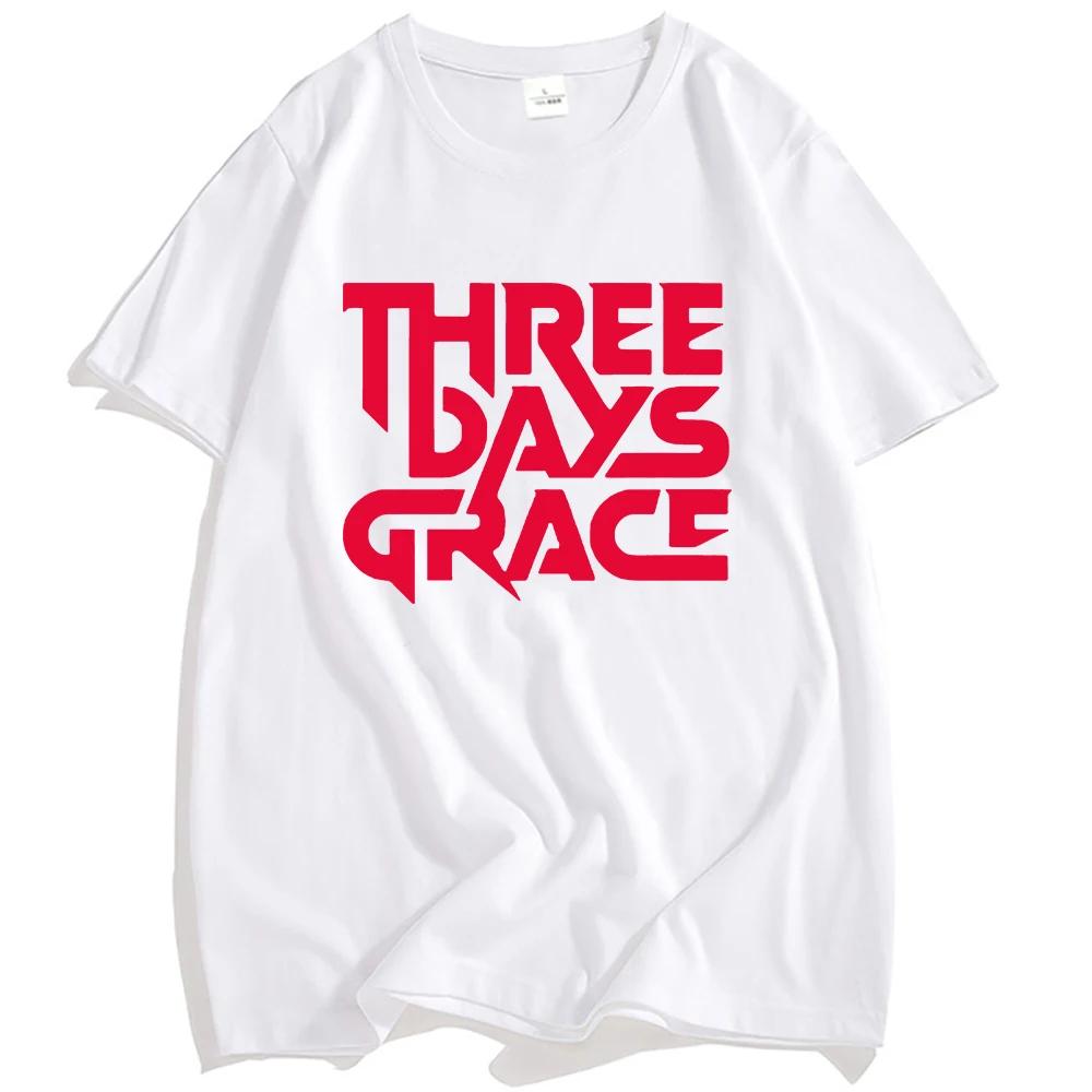 Koszulka z nadrukiem zespołu THREE DAYS GRACE Lato Bawełna Krótki rękaw T-shirty Casual Męska Damska Koszulka O-neck Unisex Streetwear Grunge