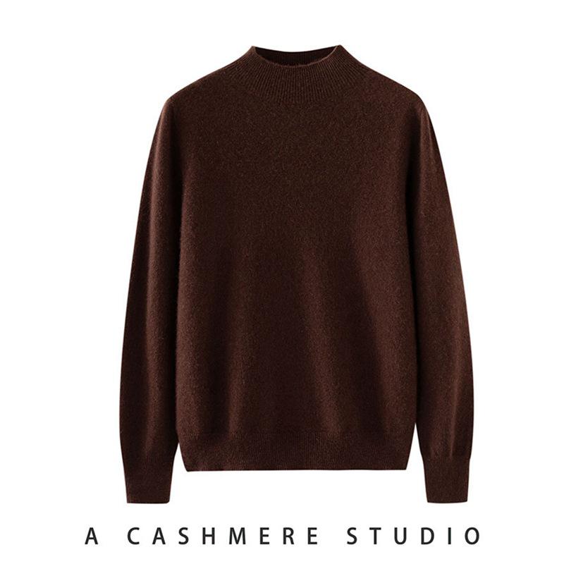 2026 Autumn Women's Pure Cashmere Half-High Neck Base Layer Sweater