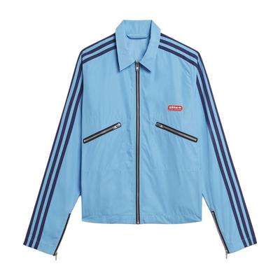 Originals X Lotta Volkova Collaboration Casual Breathable Striped Zip-Up Long Sleeve Jacket Men Jackets Blue GE5843