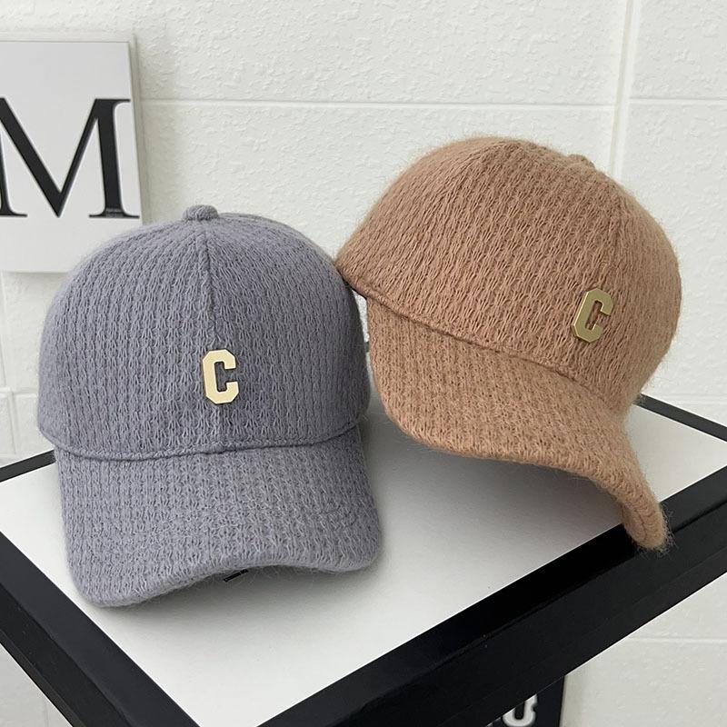 Women's Hats Baseball Caps  Autumn and Winter Thickened Warm Wool Hats Korean C Shaped Fashion and Versatile Niche Baseball Hats