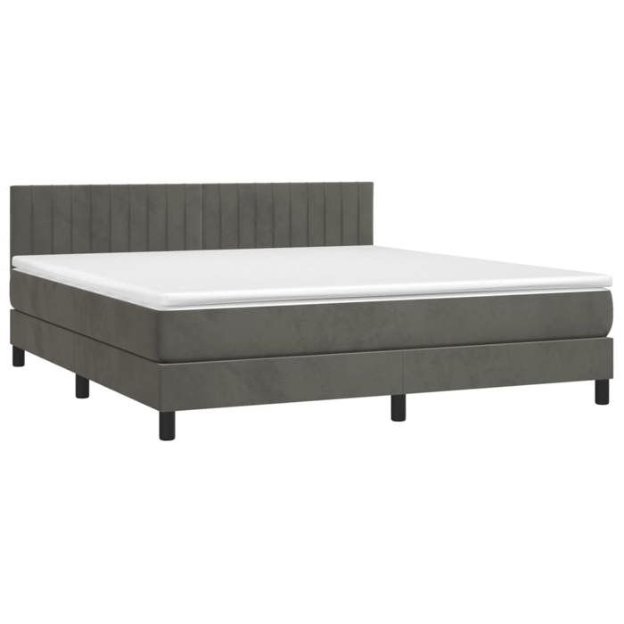 VidaXL Sommier à Lattes de Lit avec Matelas et LED, Lit Rembourré, Lit Double, Lit Adulte de Chambre à Coucher Intérieur, 3134532