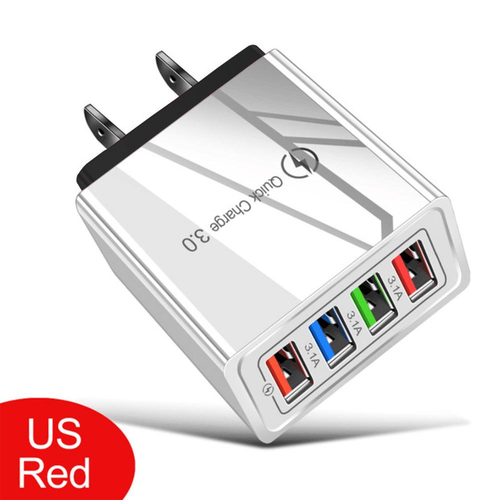 4-Port USB Power Adapter 5V 3A Multi-Port Charger for Mobile Phones