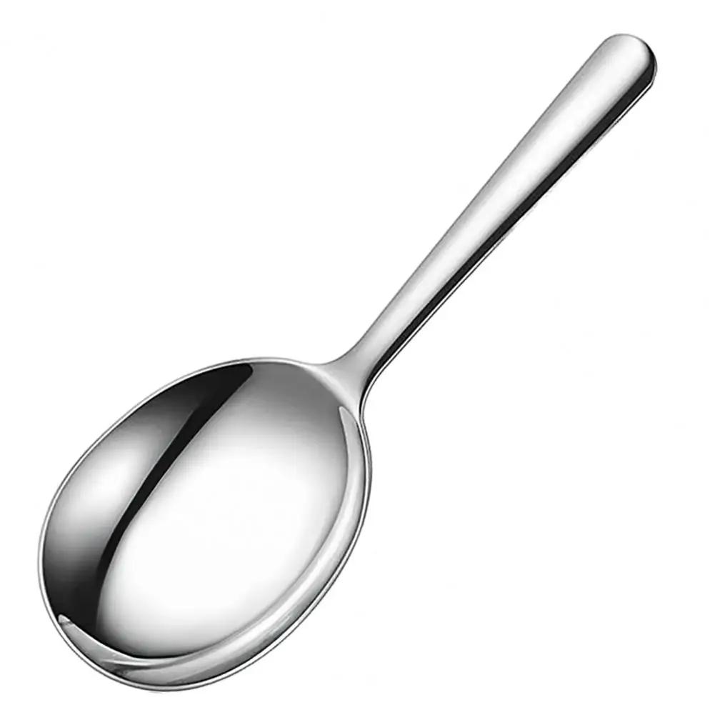 1Pc Stainless Steel Ladles For Serving Soup Rice Serving Spoon Drain Hole Heat Insulated Handle Kitchen Utensils For Daily Use
