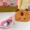 Soft Capybara Coin Purse Cartoon Guinea Pig Bag Pendant Cute Plush Doll Keychain  Hanging Accessory
