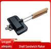 Dual-Sided Little Shell Gas Toaster & Detachable Frying Pan for Bread and Sandwiches