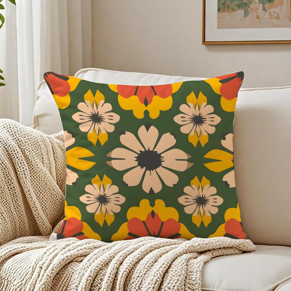 Daily Western Vibrant And Colorful Patterns Cushion Cover Linen Pillowcase Soft  for Sofa Bed Home Room Decor