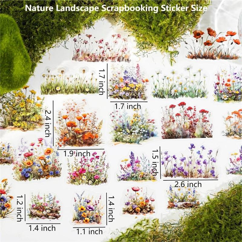 

Set Of 240 Nature Inspired Scrapbooking Stickers For Junk Journals, Transparent Designs
