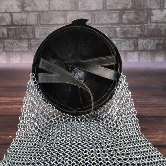 Steel Chainmail Norman Nasal Helmet – Medieval Warrior Knight LARP Armor,