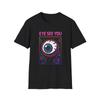 Unisex Softstyle T-Shirt Mens Womens Tees Top Cyberpunk Neon Eyeball Geometric Surreal Art