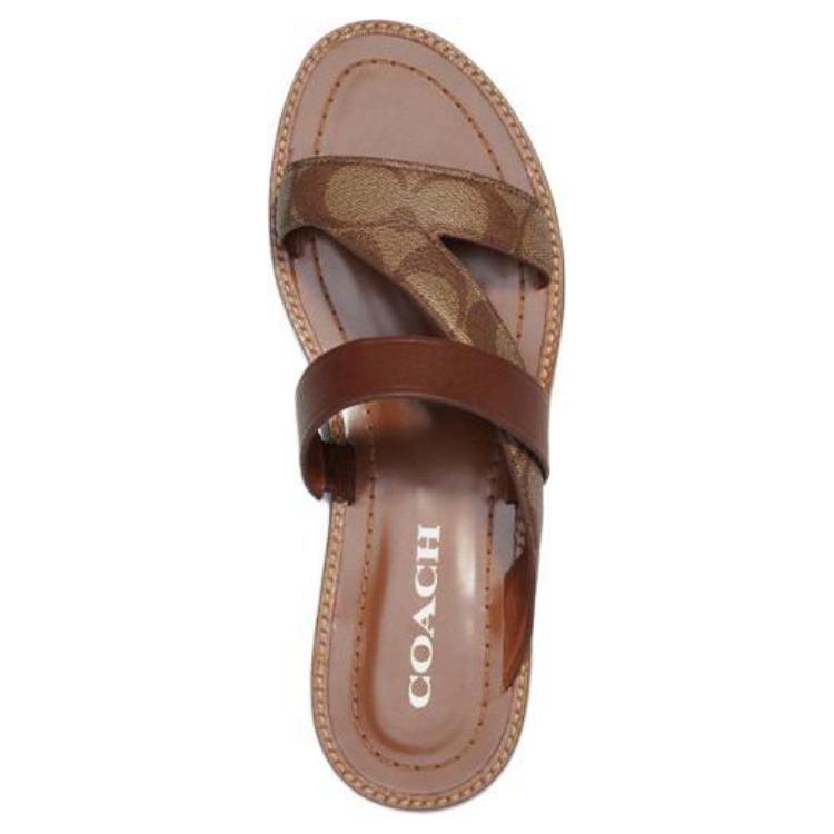 Coach Harlan Antibacterial Slide Slippers Women's Brown CA363-KHSD