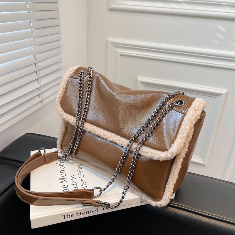 Plush Bag New Trendy High-end Shoulder Bag Women's Bag Fashionable Texture Versatile Messenger Chain Bag