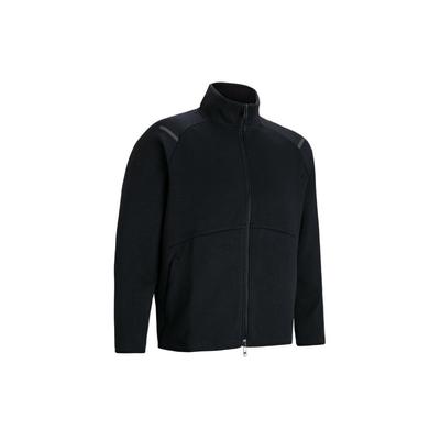 Logo Printed Fleece Stand Collar Long Sleeve Jacket Men Jacket Black 1383043-001