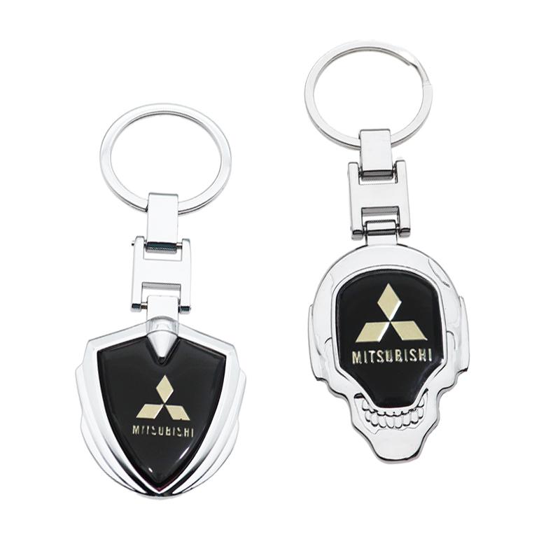 1pcs new metal Zinc Alloy Car KeyChain sticker Key Chain Keyring Key Ring Creative Emblem Auto Badge accessories For Mitsubishi