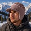 Warm Thermal Winter Hat Fleece Lined Baseball Cap Fashion Knit Beanie Hat  Outdoor