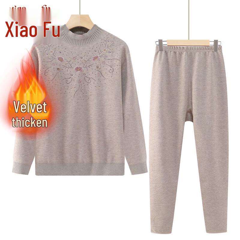 Women's Velvet-Lined Thickened Thermal Underwear Set