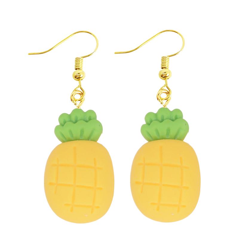 Women Earring Resin Drop Funny Custom Cute Girls Eardrop Kids Chocolate Strawberry Hamburger Dog Mushroom Broccoli Coffee