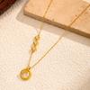 Gold Titanium Steel Necklace Light Luxury Premium Sense Necklace Jewelry Women's Non-Fading Clavicle Chain Stainless Steel Sweater Chain