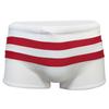 Men's Striped Splicing Color Boxer Swim Shorts Back Zipper Pocket And Thick Fitness Four Corners Quick Drying Men