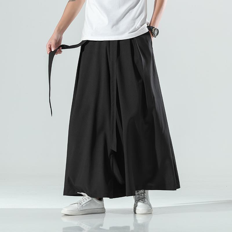 Men's Hanfu Wide-Leg Summer Pants: Retro Chinese Style, Thin Youth Tang Suit