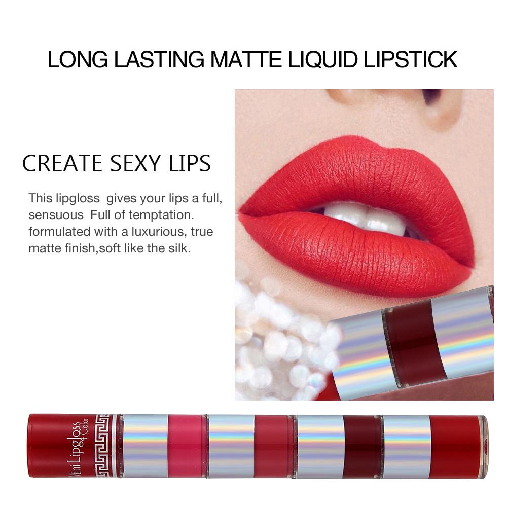 5 In 1 Lipstick, Five Color Matte Waterproof Velvet Long Lasting Lipstick,   Creamy Texture Ladies Gift Valentine's Day Gifts