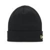New Era Basic Cuff Knit In Black and Metallic Gold Flag