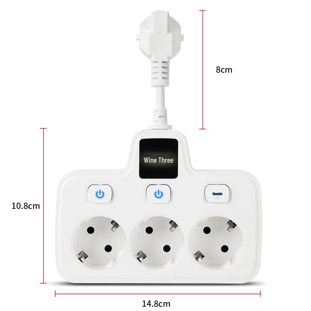 1-to-3 European Converter & Independent Control Switch - Flame Retardant